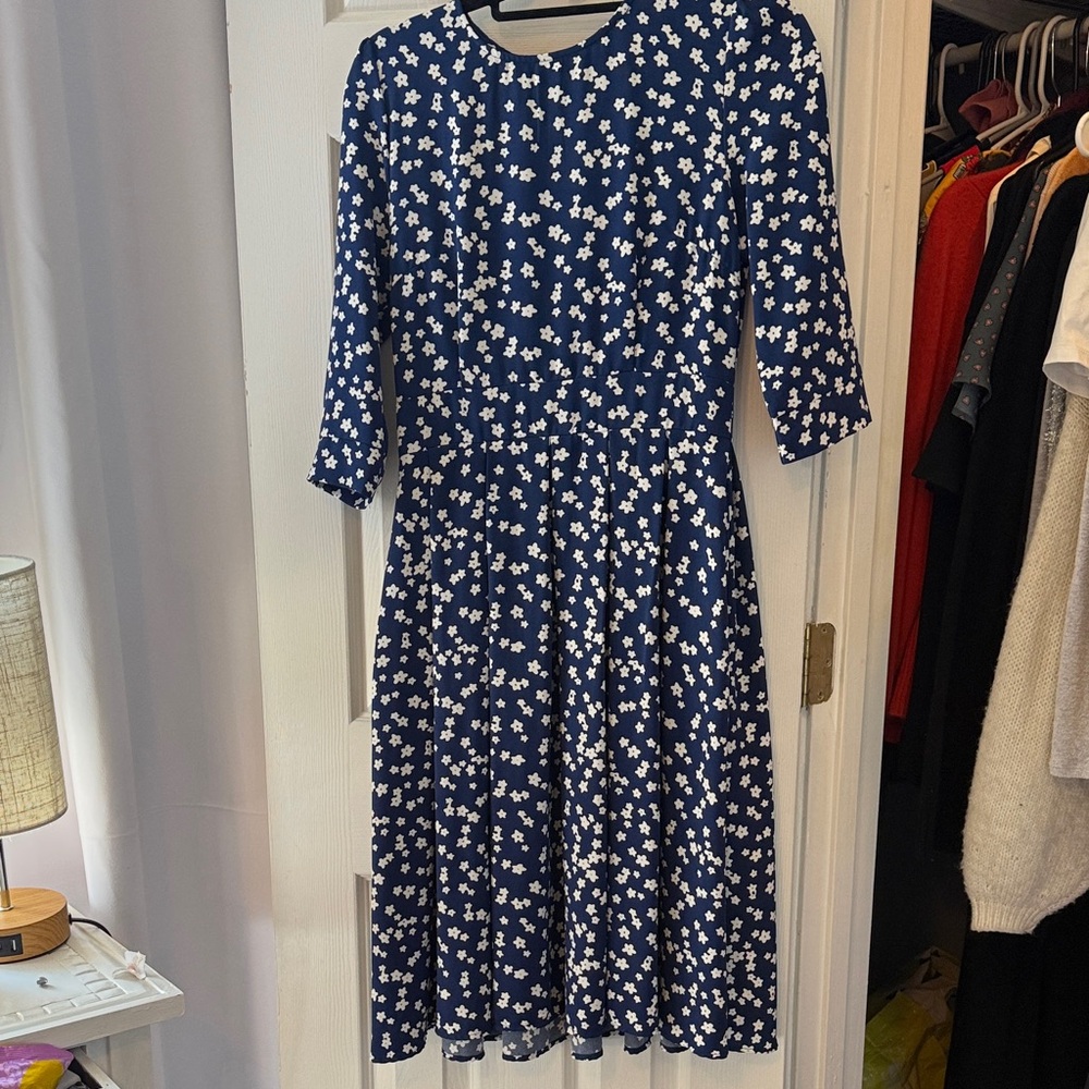 Floral Navy Blue Dress